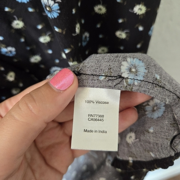 J‎ Crew M Dark Floral Midi Short Sleeve Wrap Dress Vneck - Picture 8 of 9